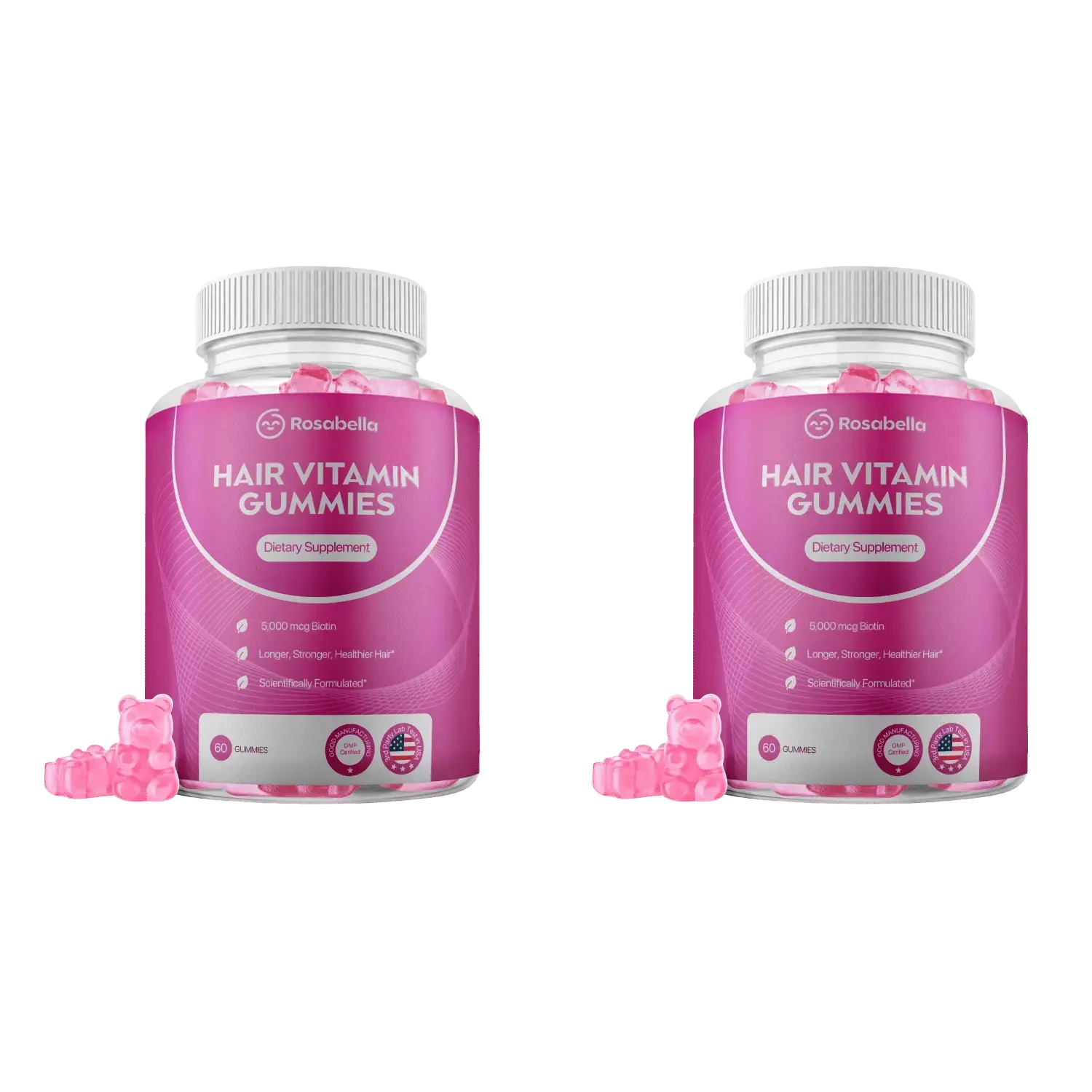Rosabella Biotin Gummies (5000mcg) for Hair, Skin & Nails Growth